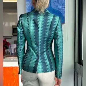Ted Baker  women green stripes blazer